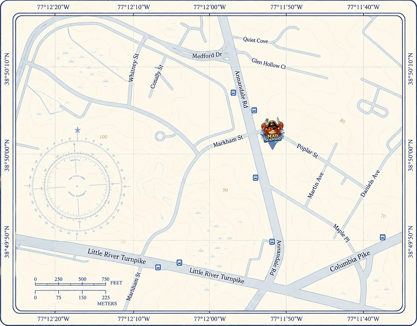 Map showing MAD Seafood in Annandale